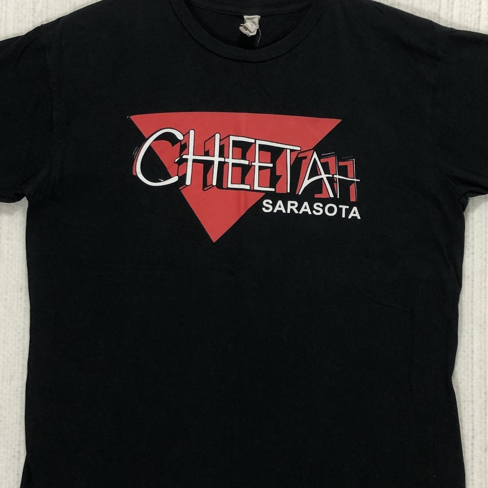 Cheetah Sarasota Florida Graphic T-Shirt Mens‎ Large Black Short Sleeve Tee